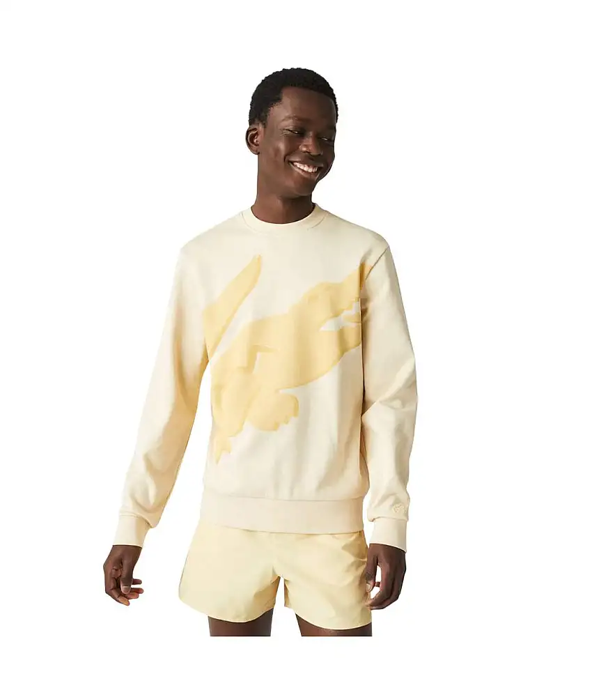 Mens Big Logo Classic Sweatshirt Yellow Lacoste
