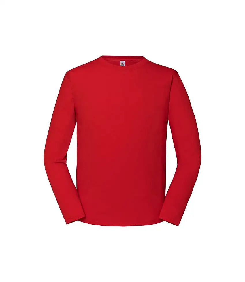 Mens Iconic Premium Long-sleeved T-shirt Red Fruit Of The Loom