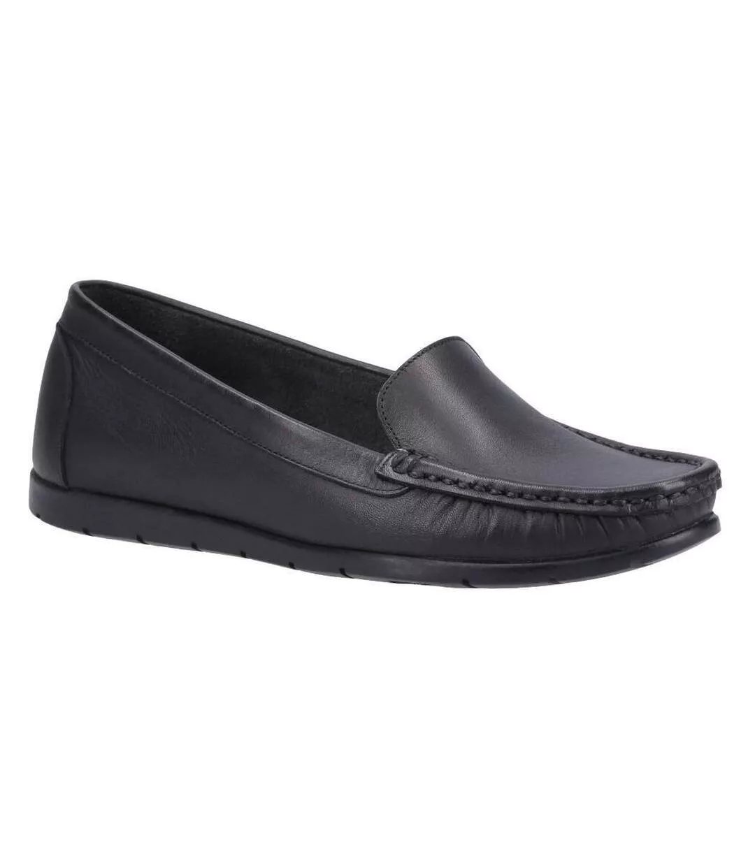 Womens/ladies Tiggy Leather Loafers Black Fleet & Foster