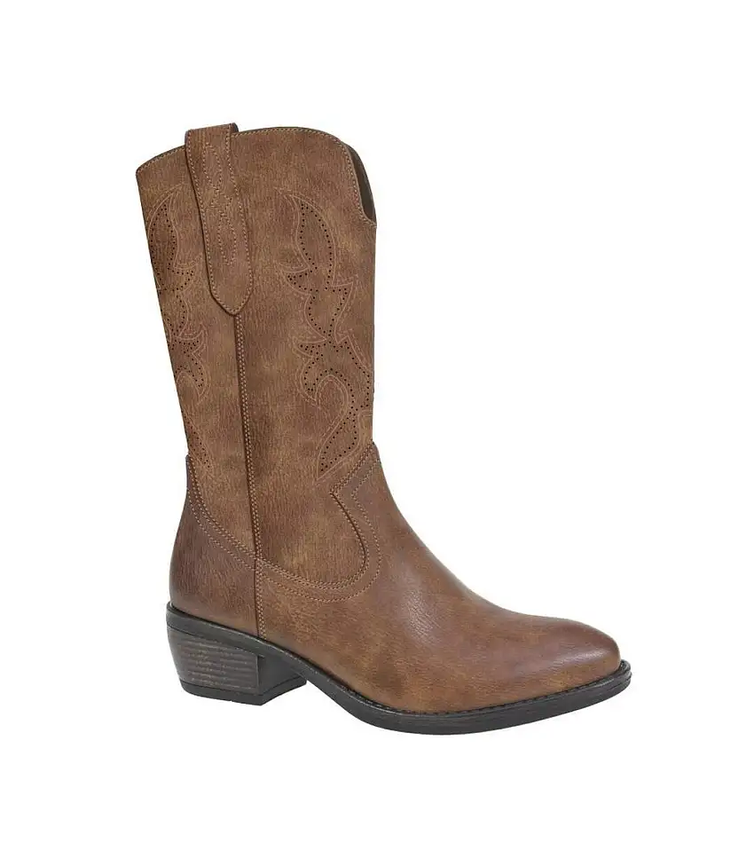 Womens/ladies Wanda Cowboy Boots Tan Cipriata