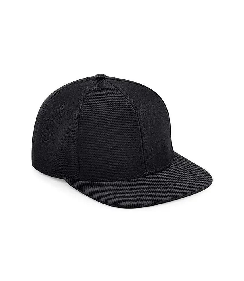 6 Panel Snapback Cap Black Beechfield