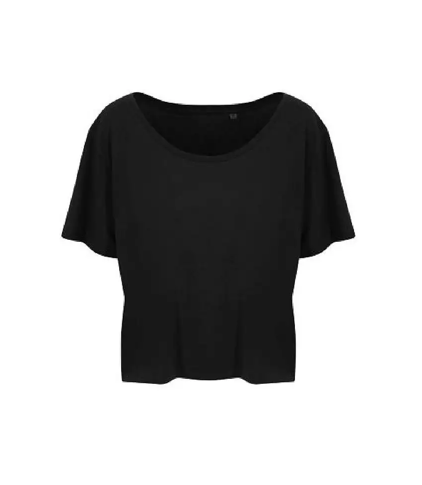 Womens/ladies Daintree Ecoviscose Cropped T-shirt Jet Black Ecologie