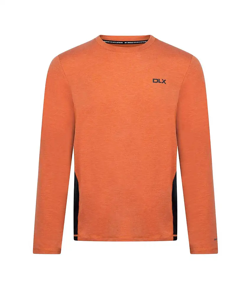 Mens Charlie Long-sleeved T-shirt Burnt Orange Marl Trespass