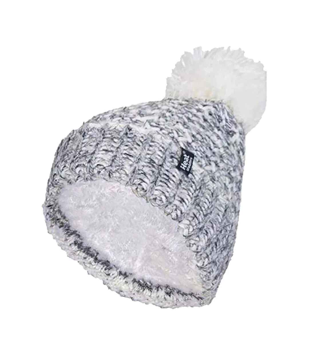 Ladies Fleece Lined Cuffed Thermal Winter Bobble Hat with Pom Pom