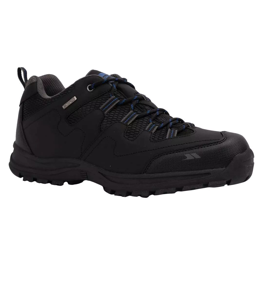 Mens Finley Low Cut Hiking Shoes Black Blue Trespass
