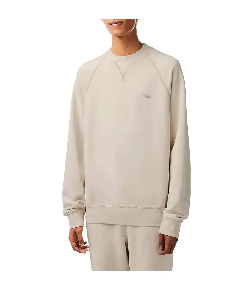 Unisex Adult Organic Cotton Sweatshirt Beige Lacoste