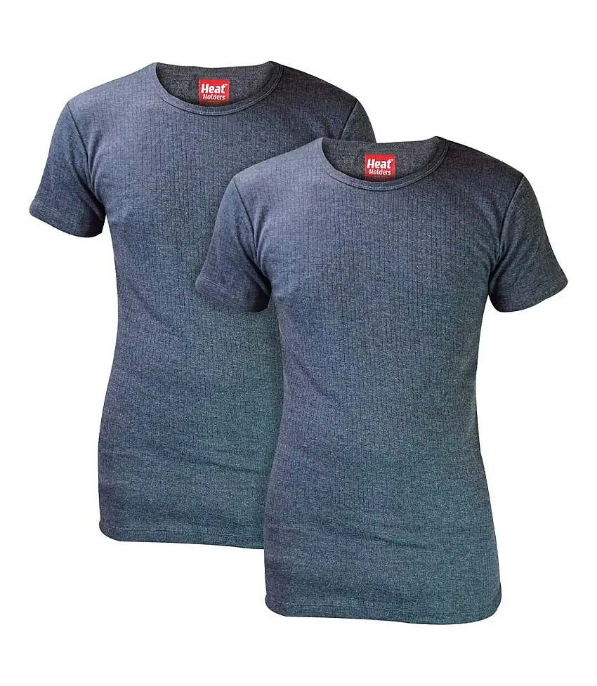 2 Pack Mens Short Sleeve Thermal Top for Winter