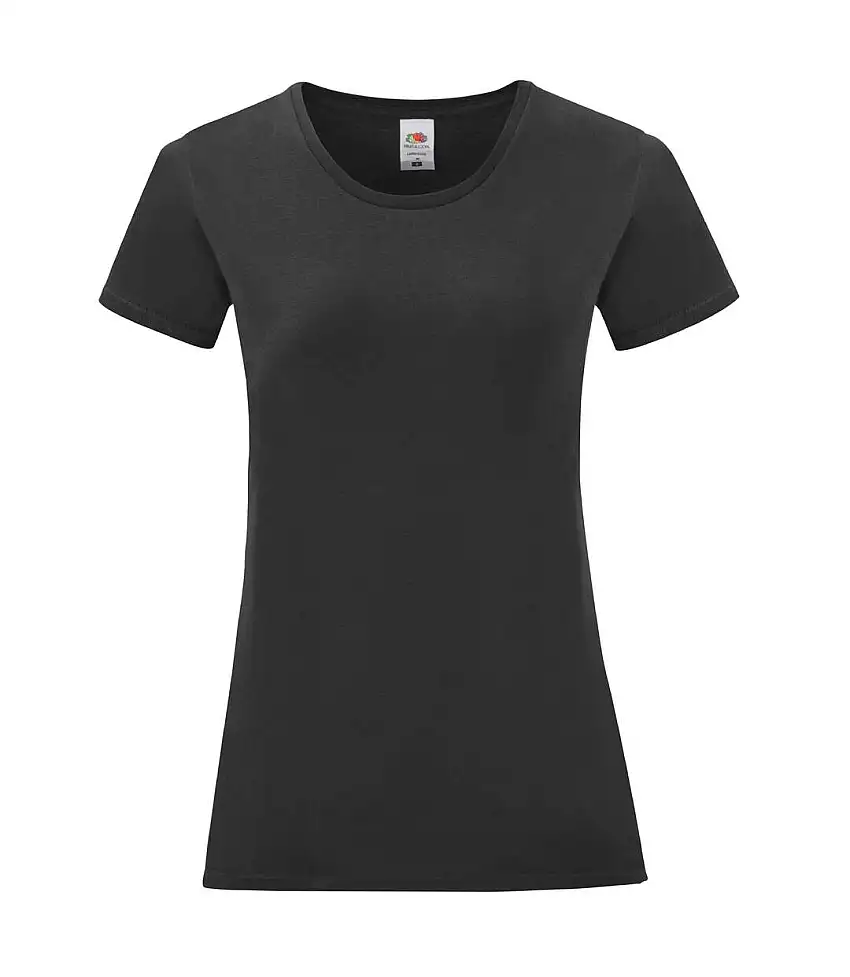 Womens/ladies Iconic 150 T-shirt Black Fruit Of The Loom