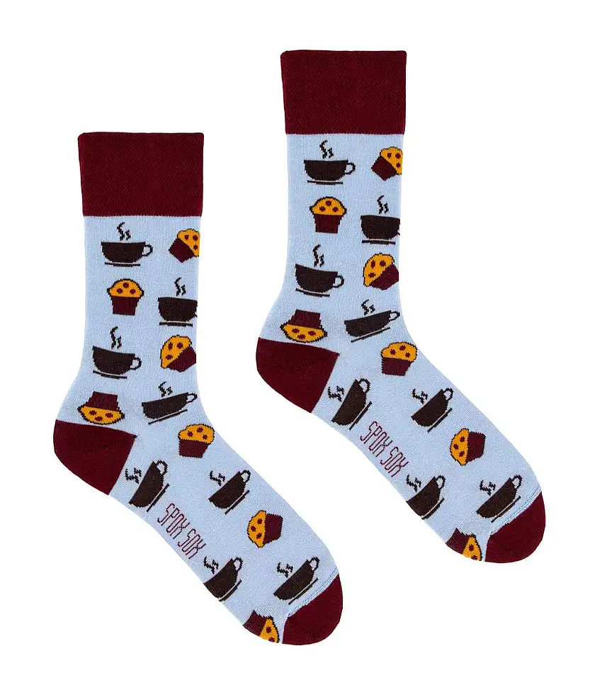 SPOX SOX - Unisex Novelty Socks - Coffee & Muffins