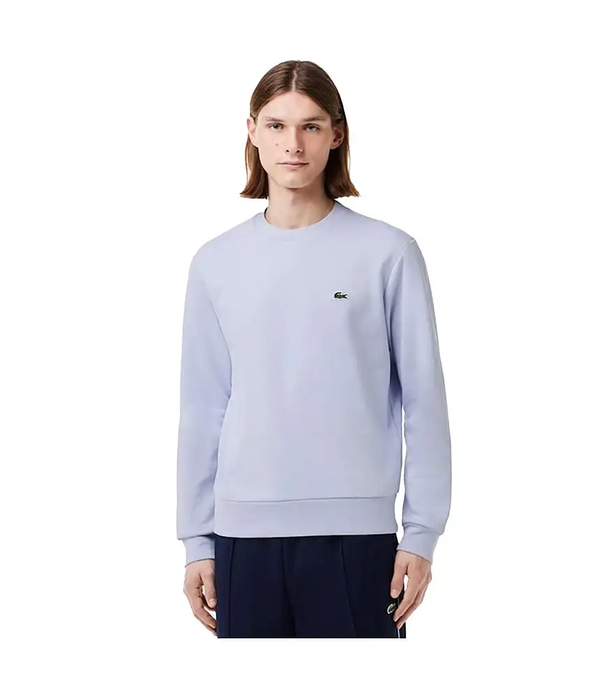 Mens Fleece Crew Neck Sweatshirt Blue Lacoste
