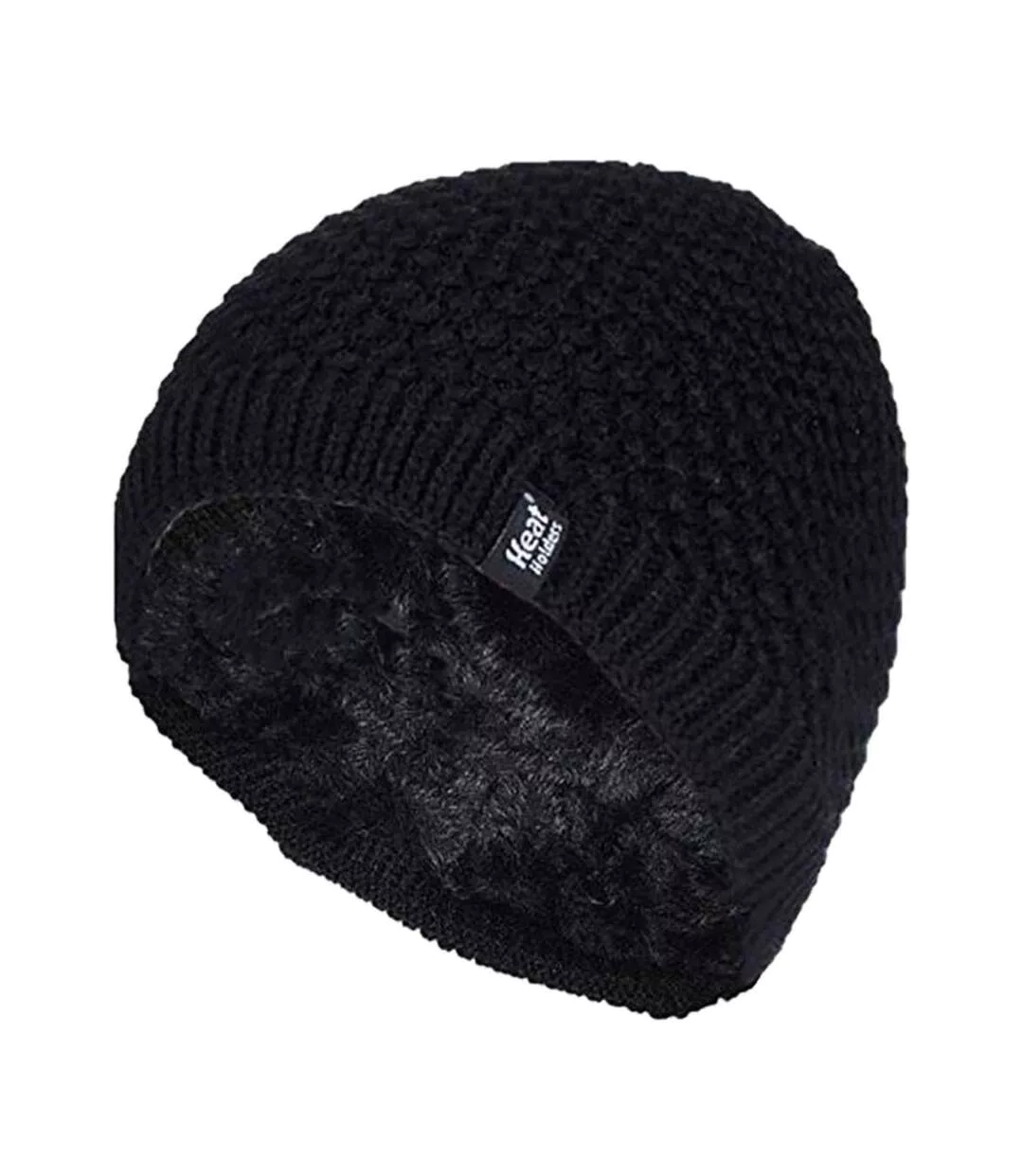 Ladies Crochet Knit Fleece Lined Warm Thermal Winter Beanie Hat