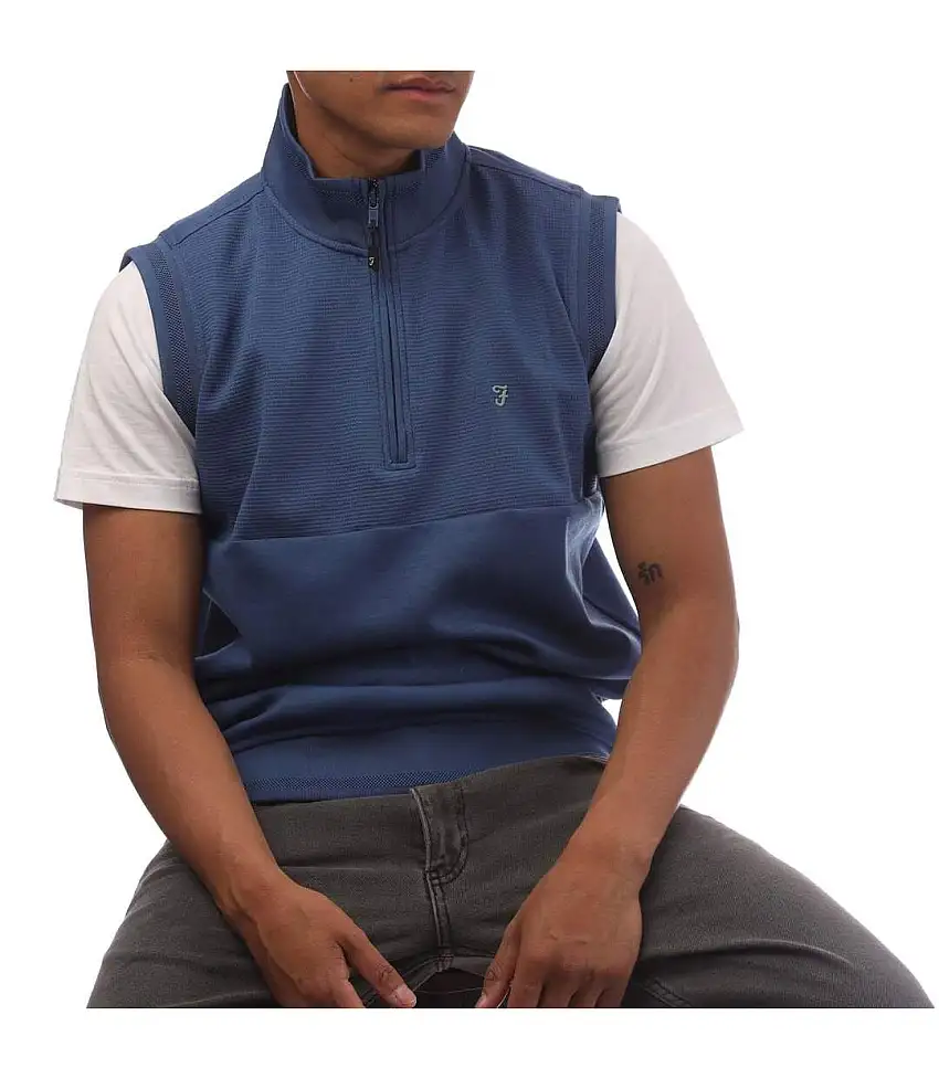 Mens Clint Gilet Royal Blue Farah