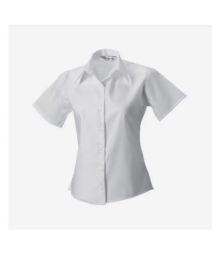 Womens/ladies Ultimate Short-sleeved Shirt White Russell Collection
