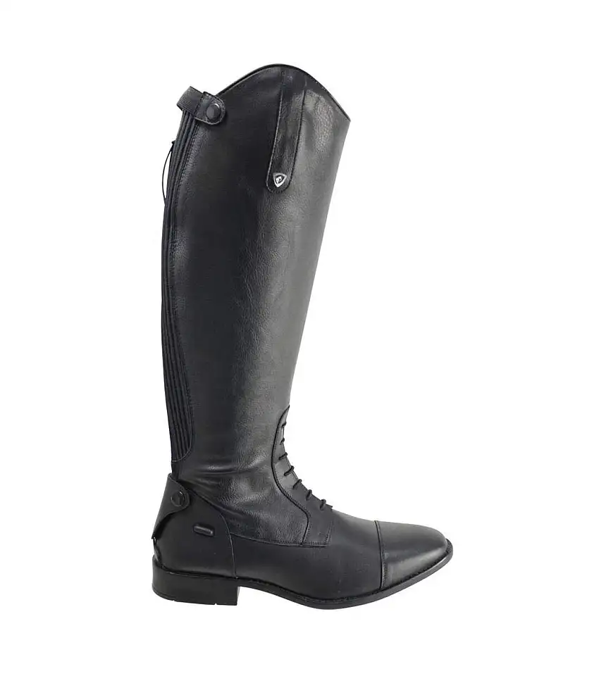 Womens/ladies Tuscan Leather Long Riding Boots Black HyLAND