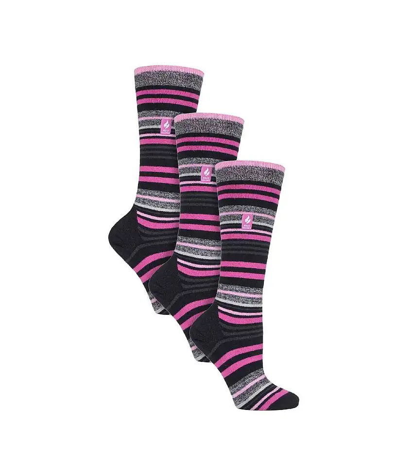 3 Pack Ladies Patterned Lightweight Thin 2.3 TOG Thermal Knee High Ski Socks