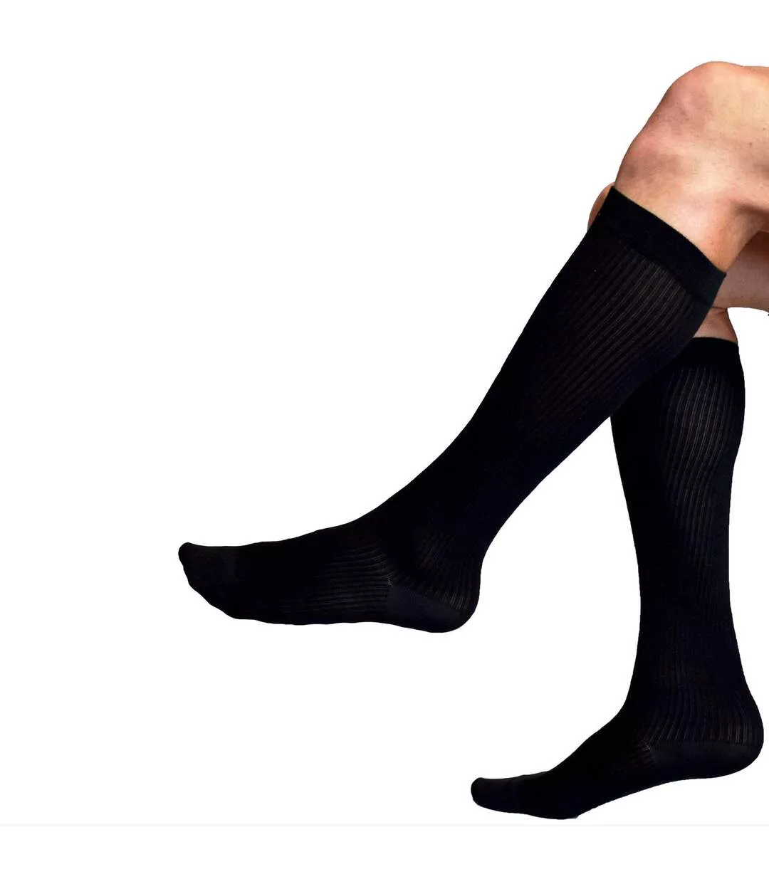 Mens Health Compression Sock 1 Pair Black Silky