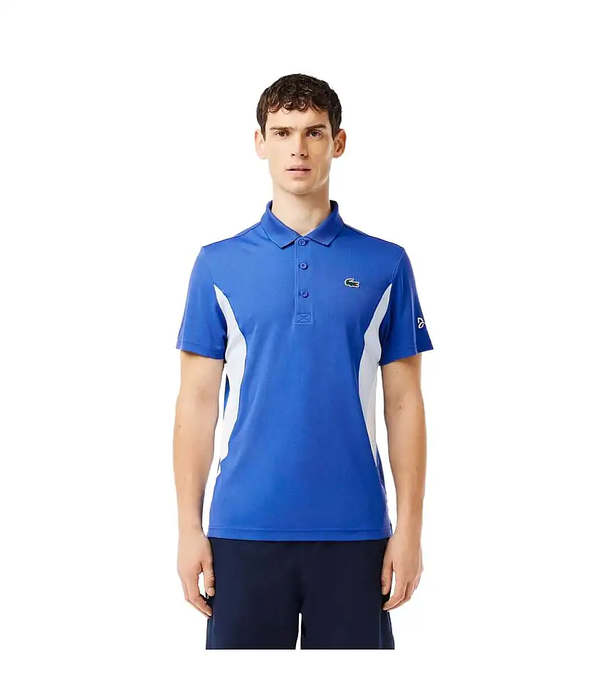 Mens Novak Djokovic Fan Regular Tennis Polo Shirt Blue Lacoste