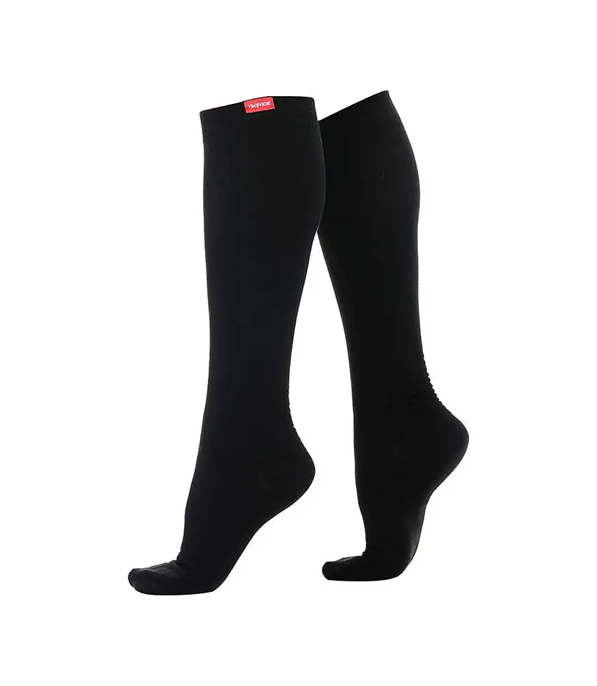 1 Pack Wide Calf Merino Wool Graduated Compression Socks | 15-20 mmHg