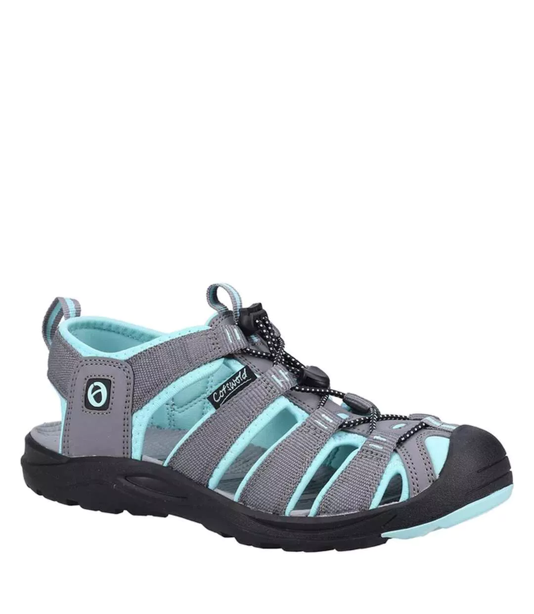 Mens Marshfield Recycled Sandals Grey Turquoise Cotswold