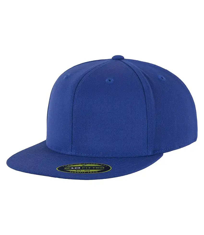 Flexfit Unisex Premium 210 Fitted Flat Peak Cap Royal Blue Yupoong