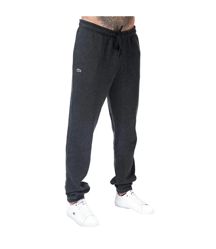 Mens Fleece Logo Jogging Bottoms Charcoal Lacoste