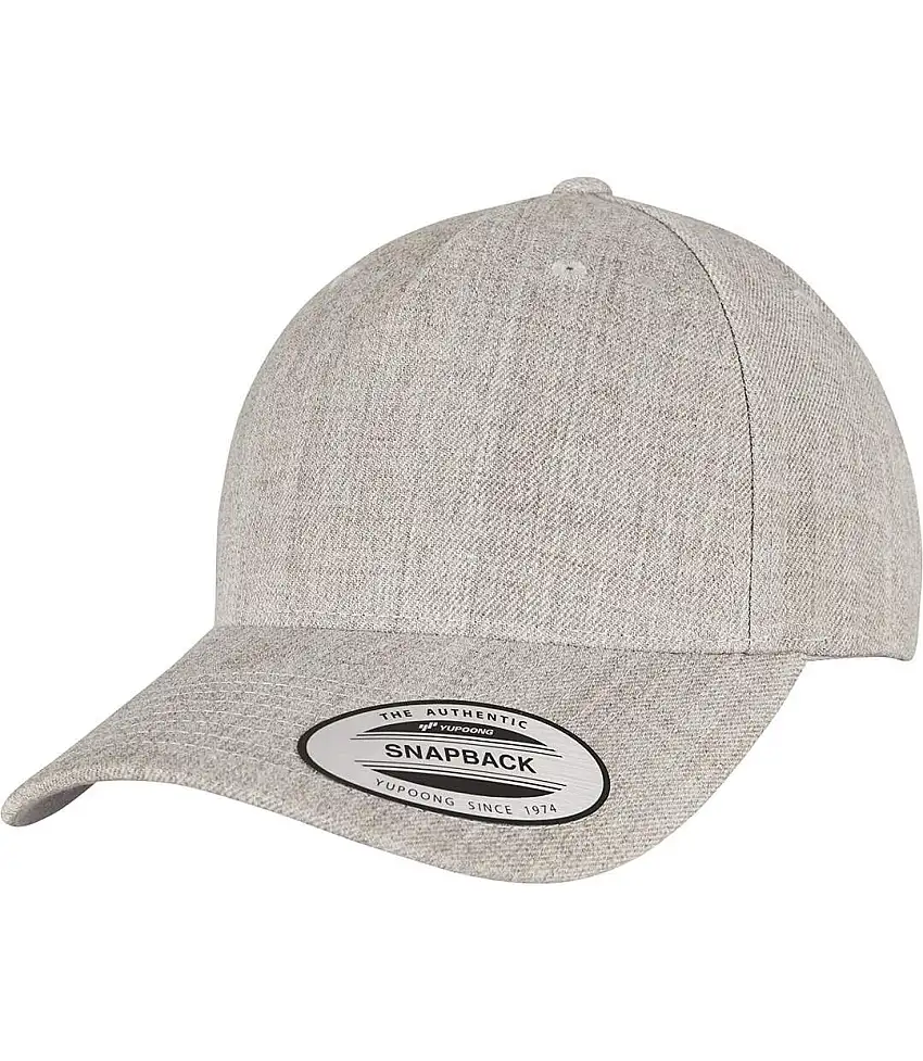 Unisex Adult Flexfit 5 Panel Snapback Cap Grey Heather Yupoong