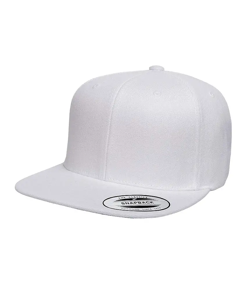 Mens The Classic Premium Snapback Cap White Yupoong