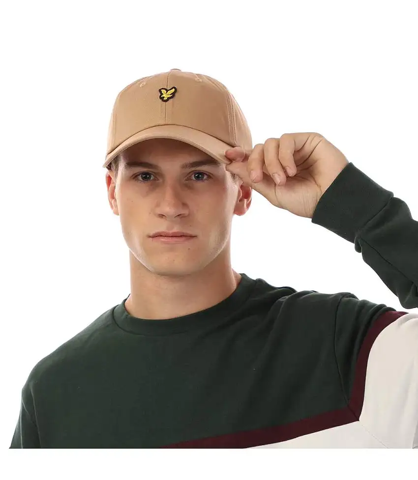 Unisex Adult Embroidered Logo Baseball Cap Sand Lyle & Scott
