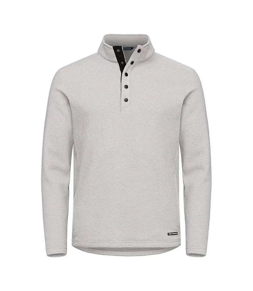 Mens Hunts Point Fleece Top Silver Cutter & Buck
