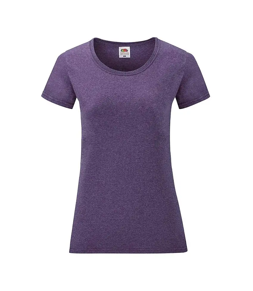 Womens/ladies Valueweight Heather Lady Fit T-shirt Purple Fruit Of The Loom
