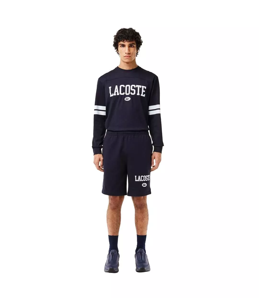 Mens Logo Regular Sweat Shorts Navy Lacoste
