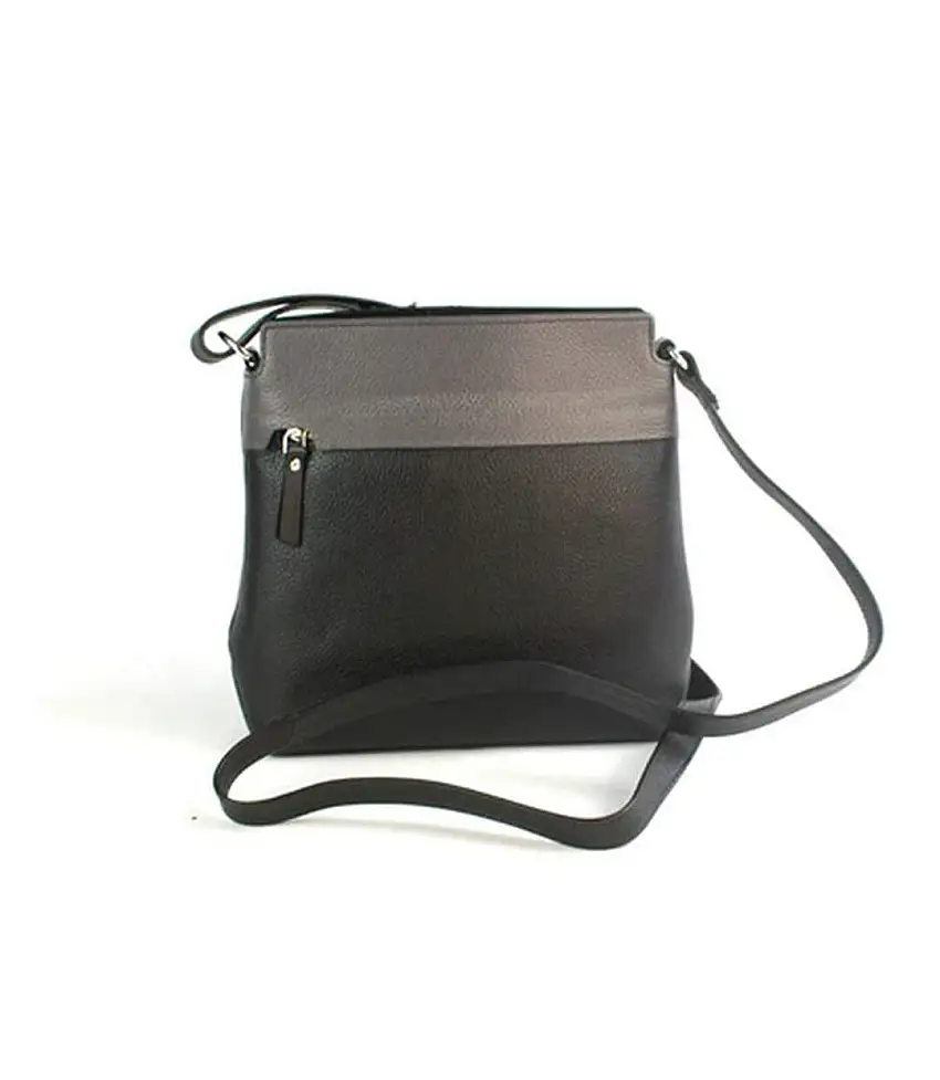 Womens/ladies Opal Leather Handbag One Size Black Dark Grey Eastern Counties Leather