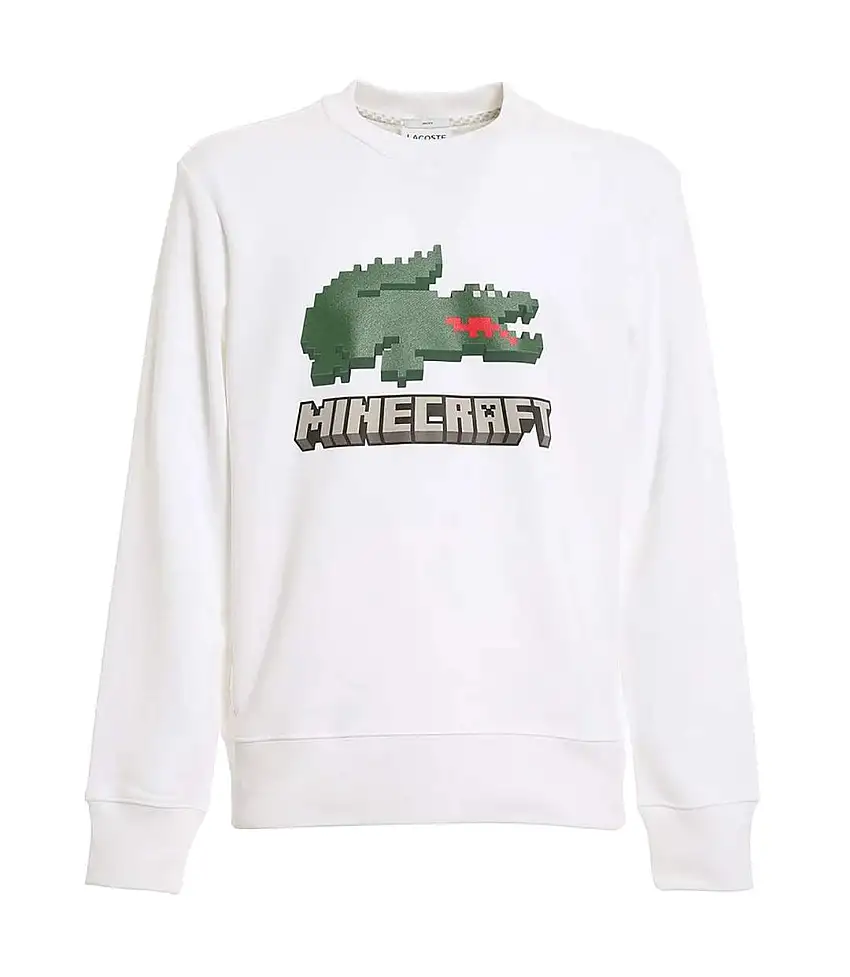 Unisex Adult Minecraft Long-sleeved Sweatshirt White Lacoste