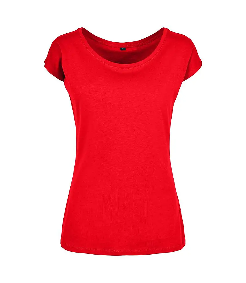 Womens/ladies Wide Neck T-shirt City Red Build Your Brand