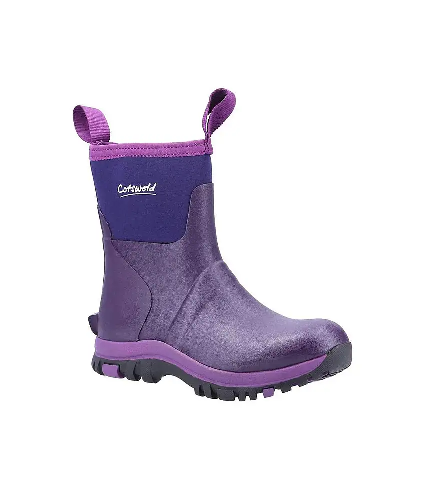 Womens/ladies Blaze Neoprene Wellington Boots Purple Cotswold