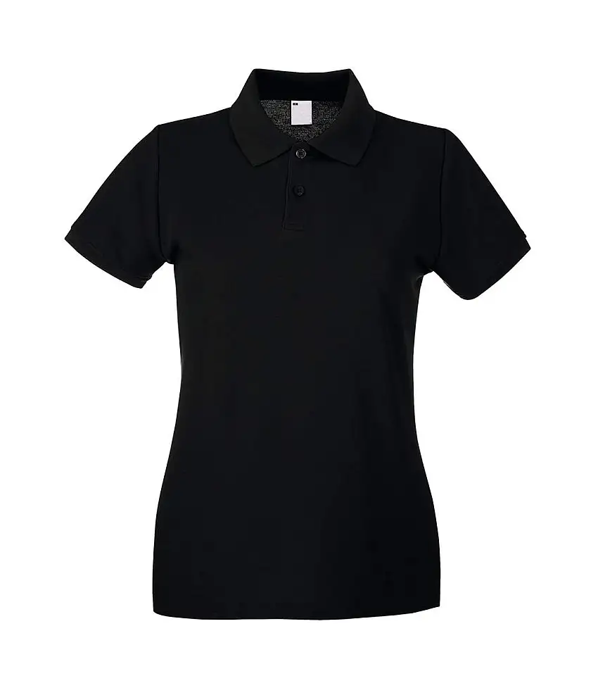 Womens/Ladies Fitted Short Sleeve Casual Polo Shirt (Jet Black) - UTBC3906