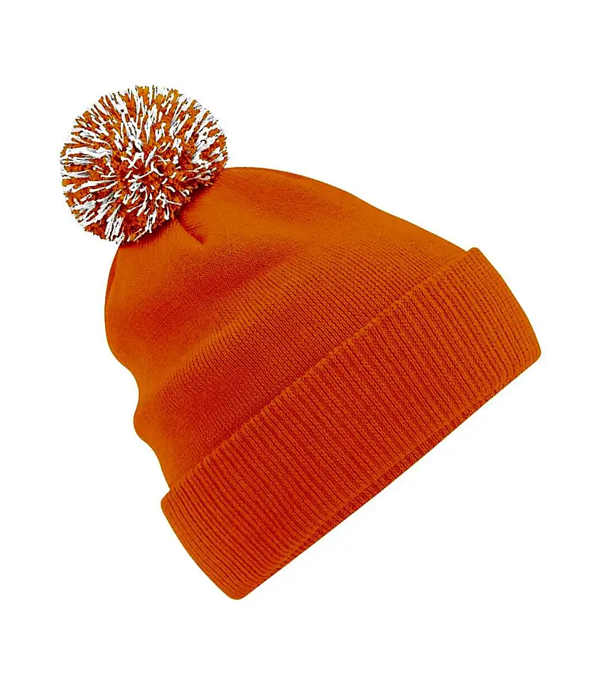 Adults Unisex Snowstar Beanie Orange White Beechfield