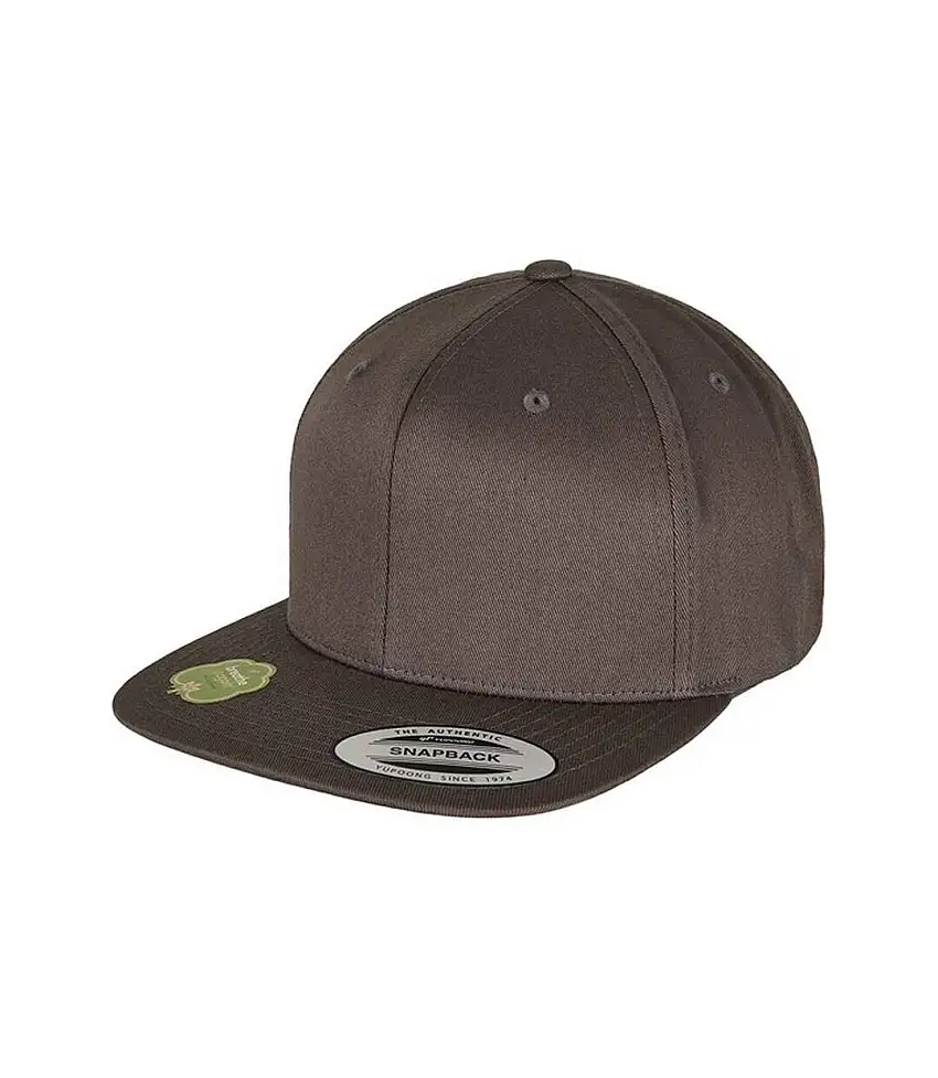 Flexfit By Unisex Organic Cotton Snapback Cap Dark Grey Yupoong