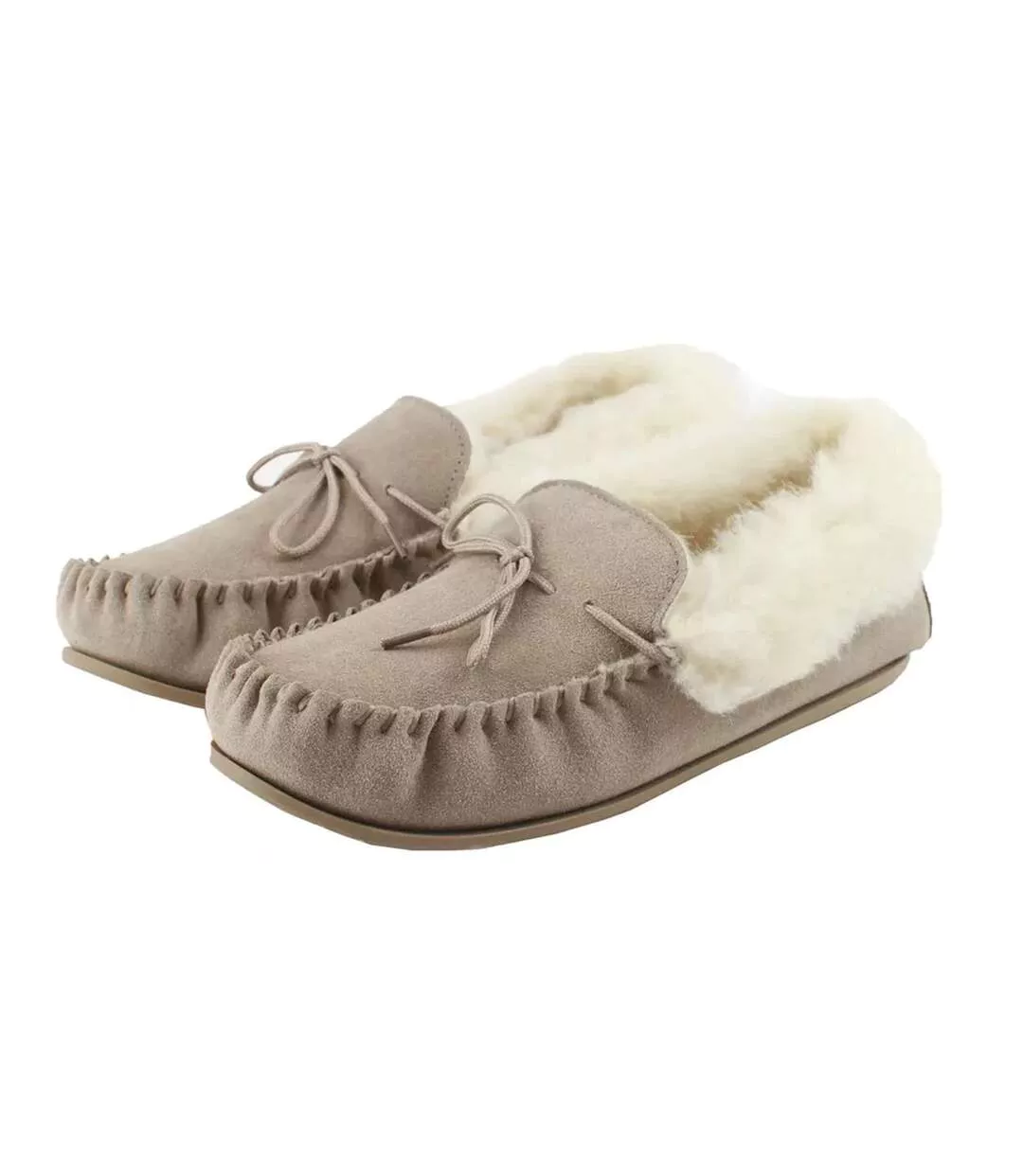 Womens/ladies Willa Suede Moccasins Stone Eastern Counties Leather