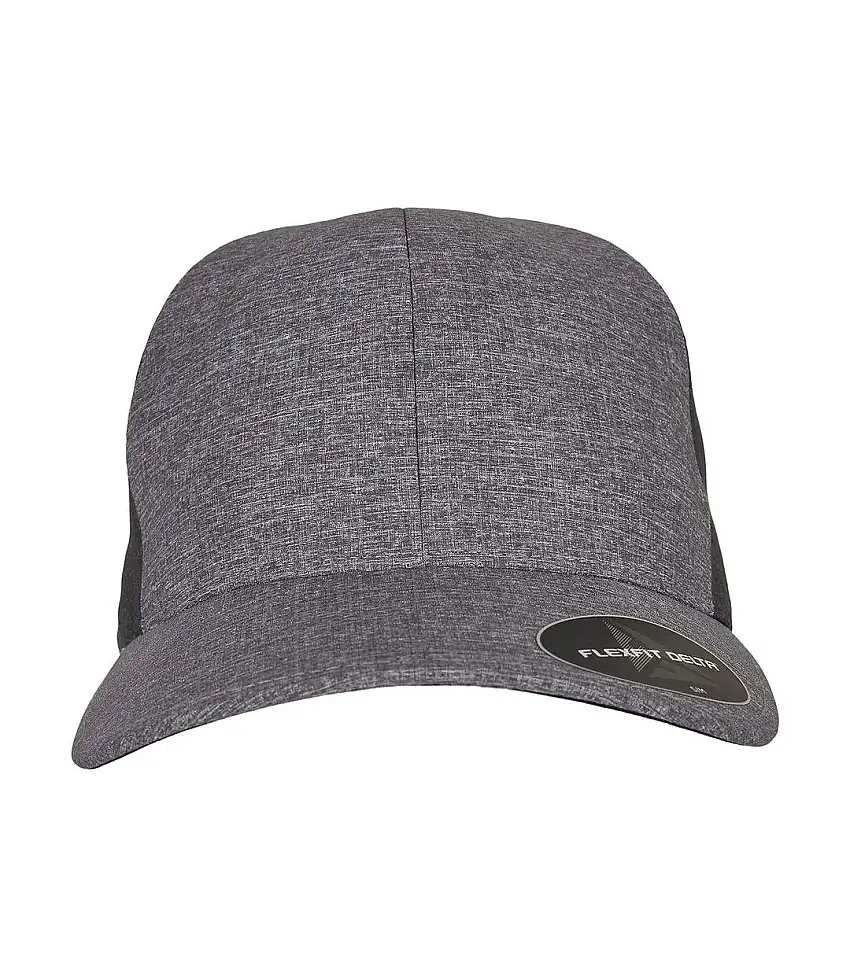 Unisex Adult Flexfit Delta Trucker Cap Blue Charcoal Melange Yupoong