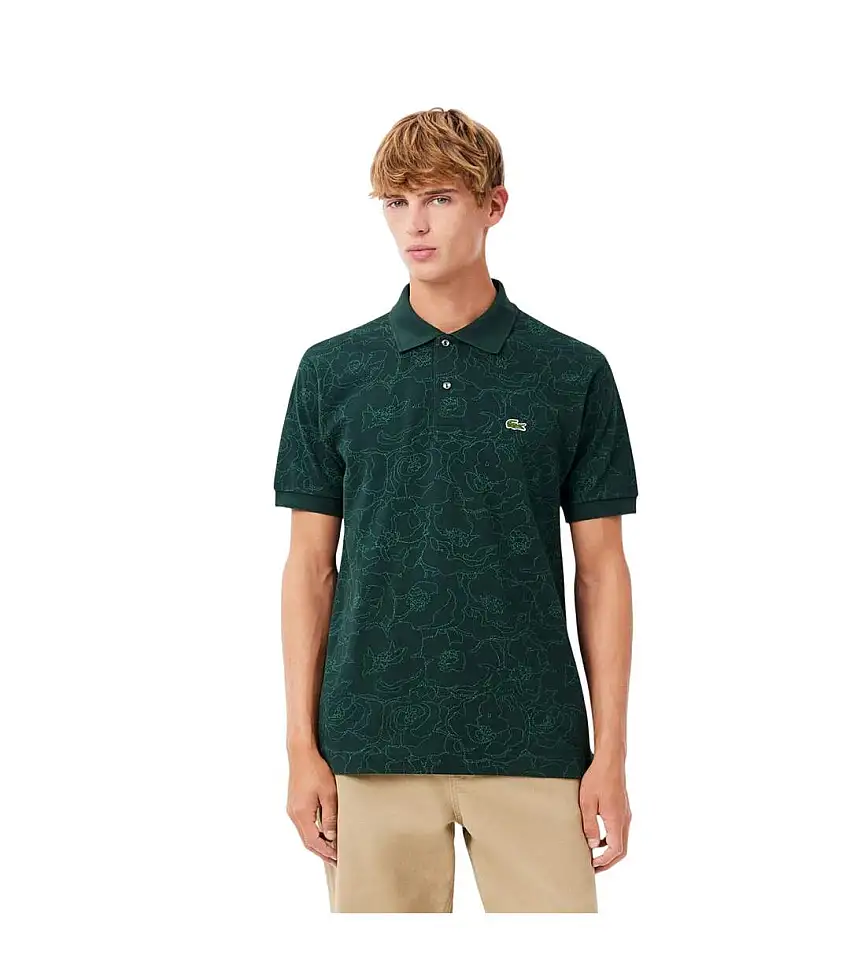 Mens L.12.12 Floral Classic Polo Shirt Green Lacoste