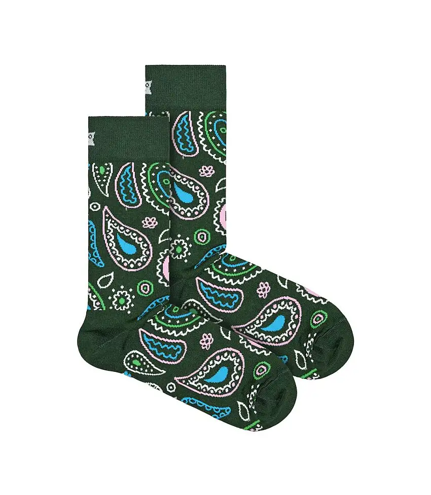 1 Pack Mens & Ladies Cotton Green Paisley Design Socks