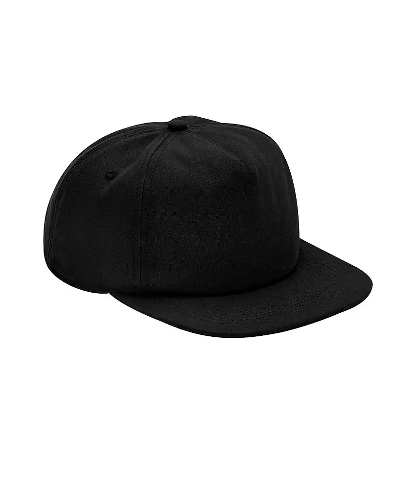 5 Panel Organic Cotton Cap Black Beechfield