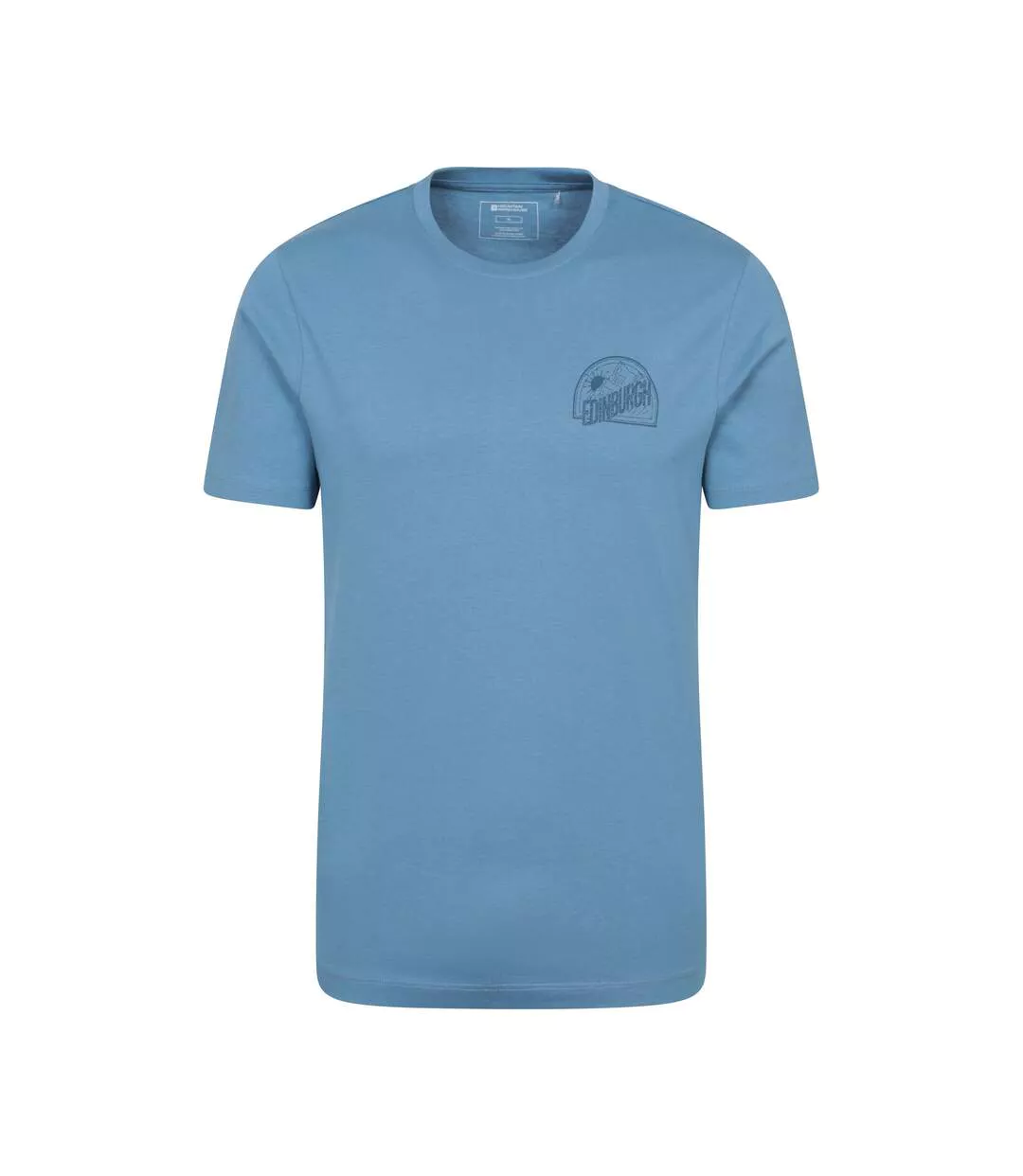 Mens Edinburgh Text Short-sleeved T-shirt Blue Mountain Warehouse