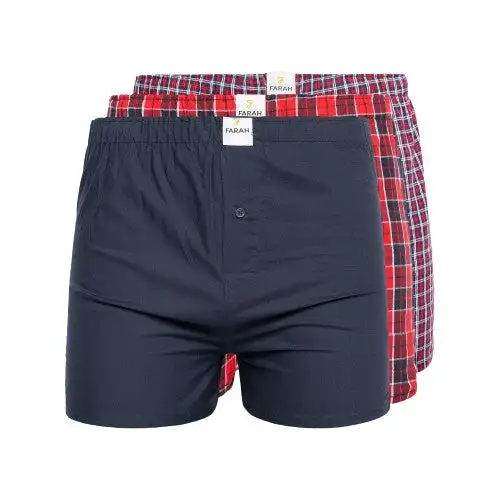 Farah Mens Navarra Boxer Shorts (Pack of 3)