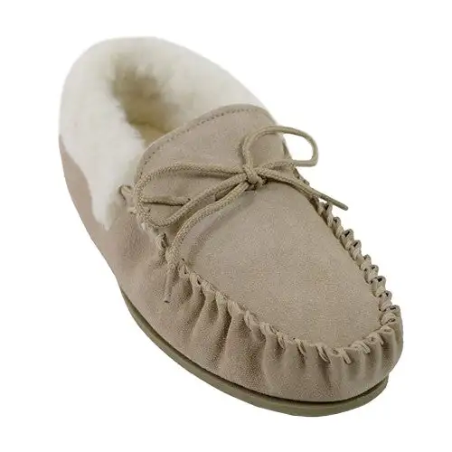 Eastern Counties Leather Womens/Ladies Hard Sole Wool Lined Moccasins