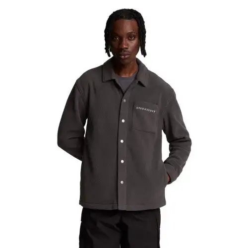 Lyle & Scott Mens Embroidered Fleece Overshirt