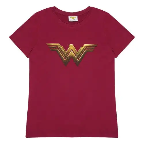 Wonder Woman Womens/Ladies Movie Logo Fitted T-Shirt