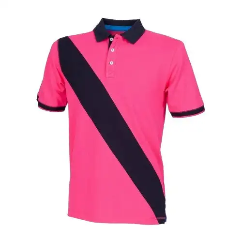 Front Row Mens Diagonal Stripe House Slim Fit Polo Shirt