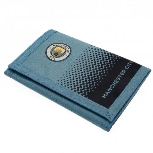 Manchester City FC Fade Design Touch Fastening Nylon Wallet